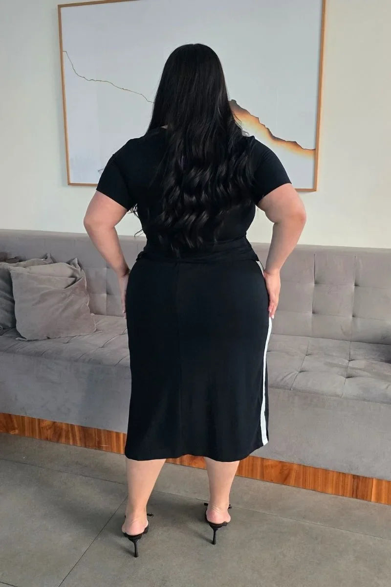 Conjunto Tamires Preto em Malha Moletinho