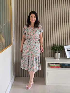 VESTIDO MIDI COM SIANINHA