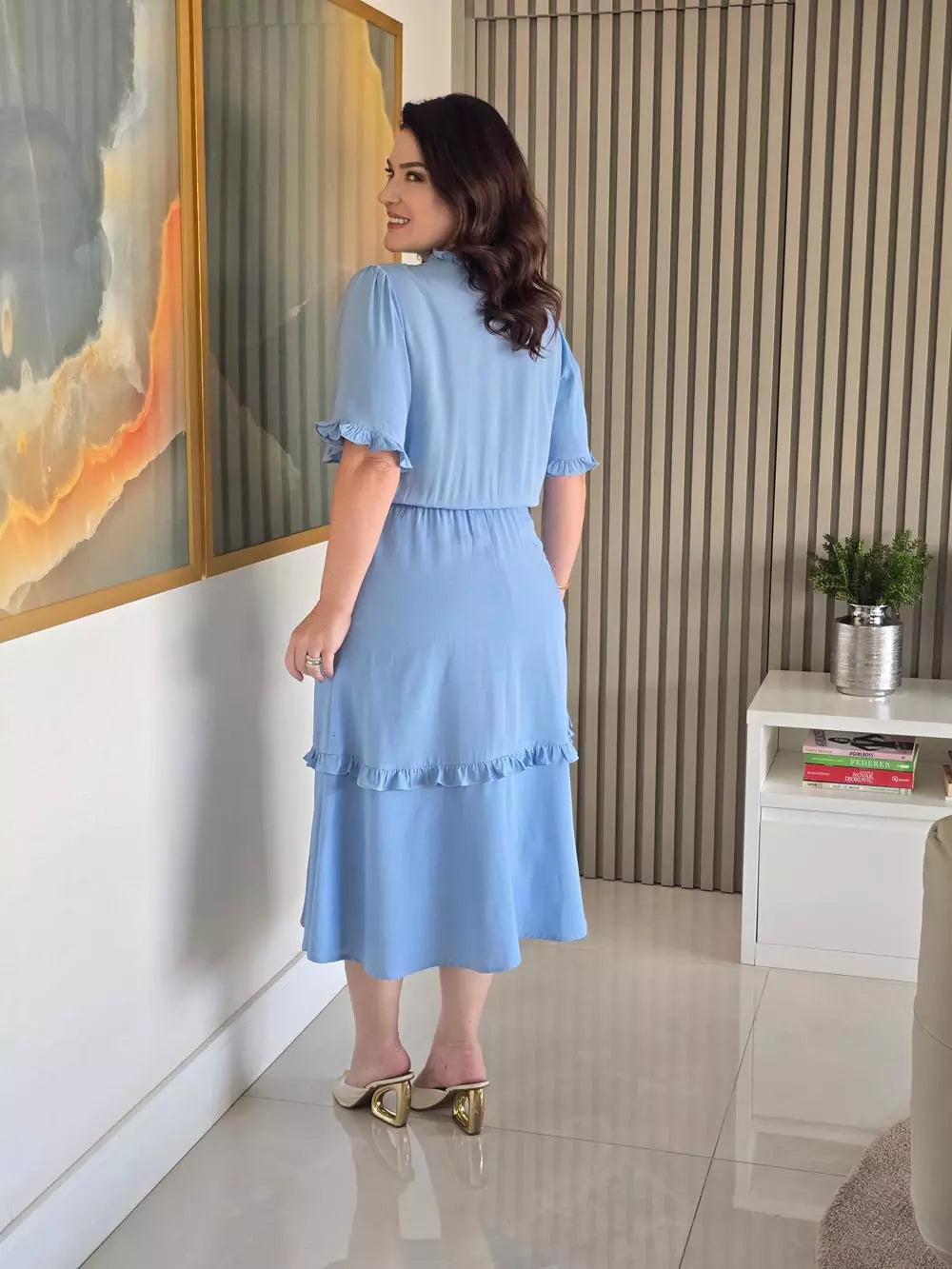 VESTIDO EVASÊ COM BABADINHOS