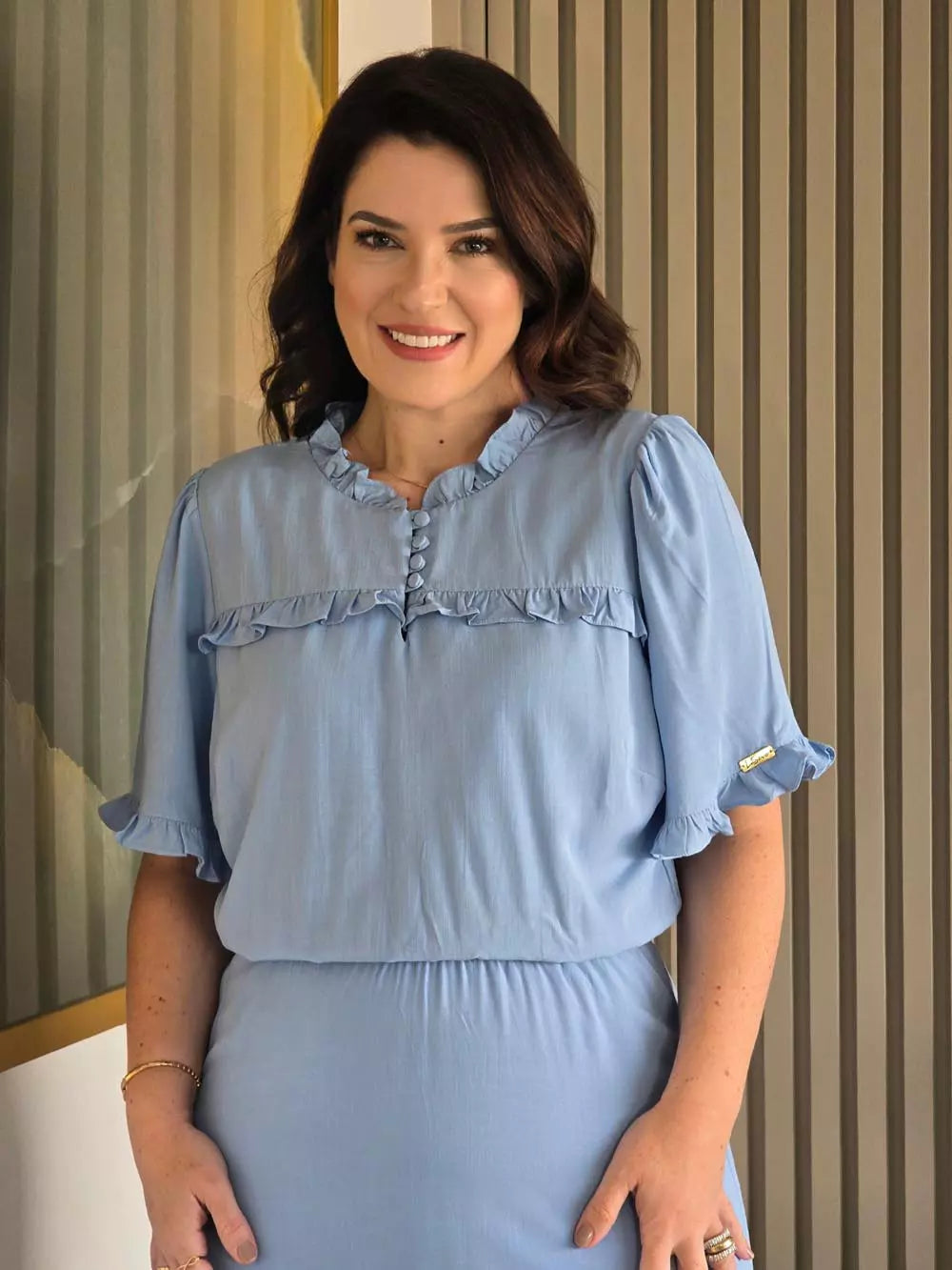 VESTIDO EVASÊ COM BABADINHOS