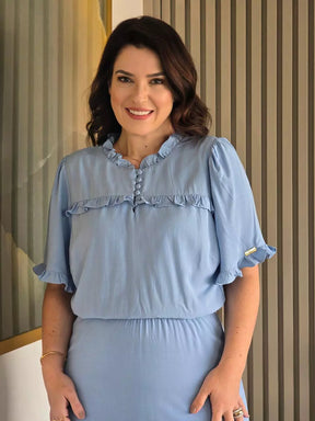 VESTIDO EVASÊ COM BABADINHOS