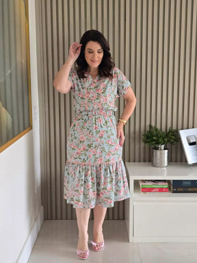 VESTIDO MIDI COM SIANINHA