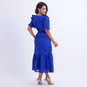 Vestido Feminino Midi Renda Azul Emily - FL17